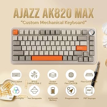 Miey　AKTE Amazon.com: MechLands AJAZZ AK820 MAX Upgraded 75% Gasket